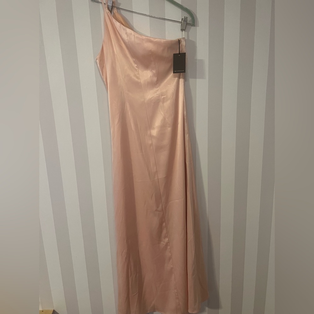 Michael Costello Blush One-Shoulder Dress !